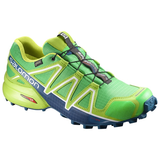 SALOMON SPEEDCROSS 4 GTX® Philippines - Men's Trail Running Shoes - Green/Yellow | 739150-ZRO